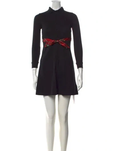 Pre-owned Polo Ralph Lauren Plaid Print Mini Dress W/ Tags In Black