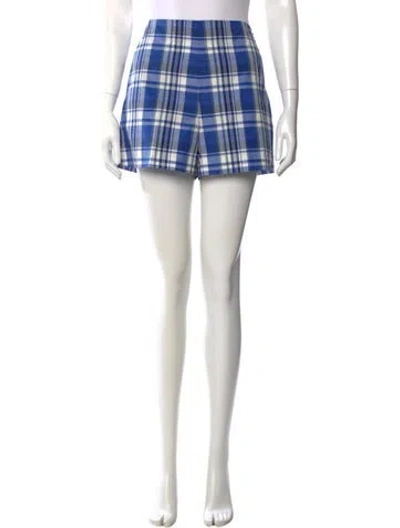 Pre-owned Polo Ralph Lauren Plaid Print Mini Shorts In Blue