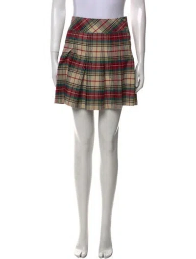 Pre-owned Polo Ralph Lauren Plaid Print Mini Skirt