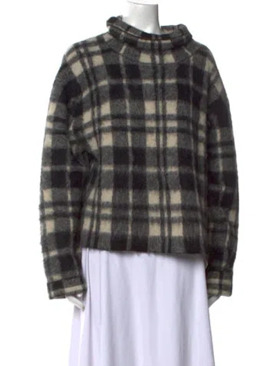 Pre-owned Polo Ralph Lauren Plaid Print Mock Neck Sweater In Multi