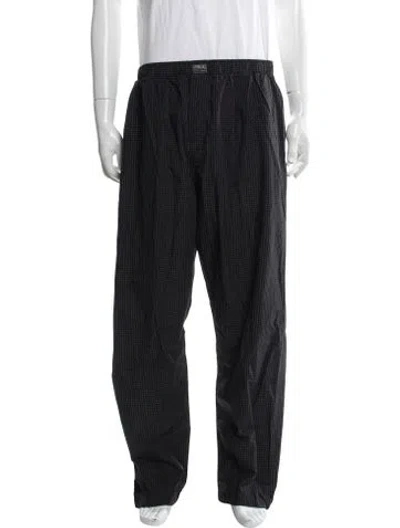 Pre-owned Polo Ralph Lauren Plaid Print Pajama Bottoms In Black