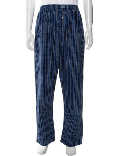 Pre-owned Polo Ralph Lauren Plaid Print Pajama Bottoms In Blue