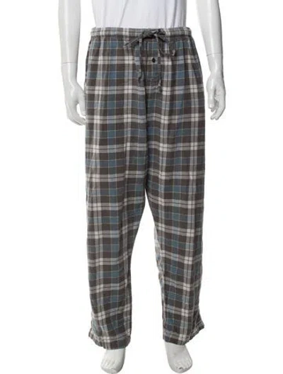 Pre-owned Polo Ralph Lauren Plaid Print Pajama Bottoms In Grey