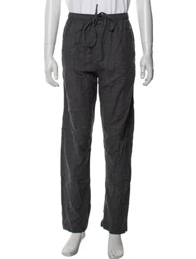 Pre-owned Polo Ralph Lauren Plaid Print Pajama Bottoms In Grey