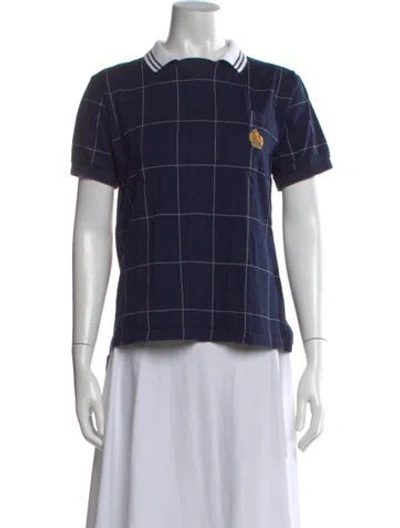 Pre-owned Polo Ralph Lauren Plaid Print Short Sleeve Polo In Blue