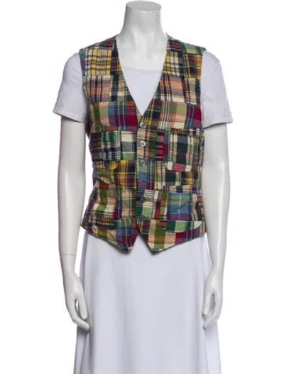 Pre-owned Polo Ralph Lauren Plaid Print Vest
