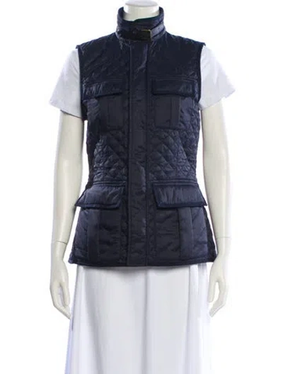 Pre-owned Polo Ralph Lauren Plaid Print Vest In Blue