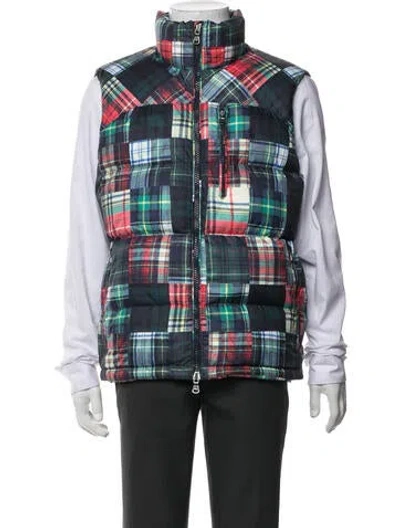 Pre-owned Polo Ralph Lauren Plaid Print Vest In Blue