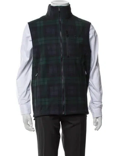 Pre-owned Polo Ralph Lauren Plaid Print Vest In Blue/green