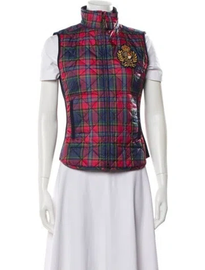 Pre-owned Polo Ralph Lauren Plaid Print Vest In Multi