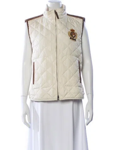 Pre-owned Polo Ralph Lauren Plaid Print Vest In Neutral