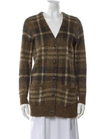 Pre-owned Polo Ralph Lauren Plaid Print V-neck Sweater In Multi