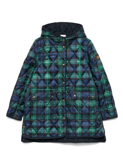 Polo Ralph Lauren Kids' Plaid Quilted Coat In Blue