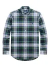 Polo Ralph Lauren Mens White/gree Checked Logo-embroidered Cotton Shirt In White