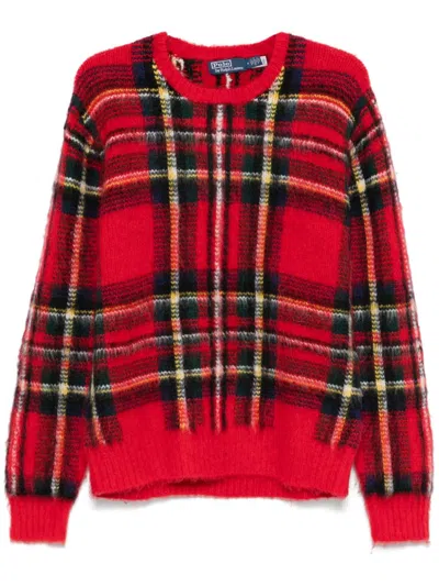 Polo Ralph Lauren Plaid Crewneck Sweater In Red Combo