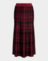 Polo Ralph Lauren Plaid Viscose-blend Midi Skirt In Red