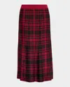 Polo Ralph Lauren Plaid Viscose-blend Midi Skirt In Multi