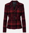 Polo Ralph Lauren Plaid Wool-blend Tweed Blazer In Red