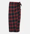 Polo Ralph Lauren Plaid Wool-blend Wrap Skirt In Multicoloured