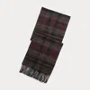 Polo Ralph Lauren Plaid Wool-cashmere Scarf In Brown