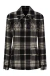 Polo Ralph Lauren Plaid Wool Jacket With Fringes
