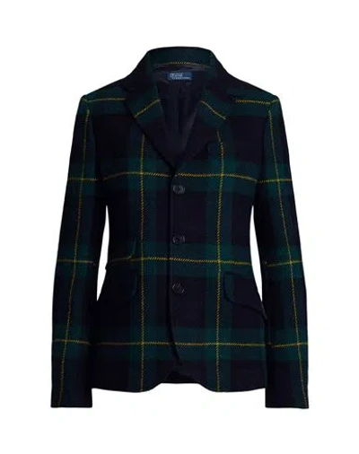 Polo Ralph Lauren Plaid Wool Twill Hacking Blazer Woman Blazer Midnight ...