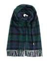 Polo Ralph Lauren Plaid Wool Twill Scarf In Black