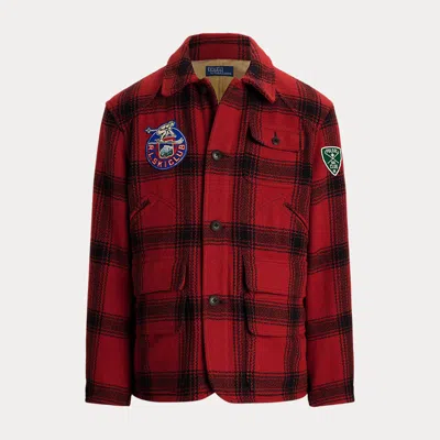 Polo Ralph Lauren Plaid Wool Utility Jacket In Red Black Buffalo Plaid
