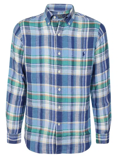 Polo Ralph Lauren Plaided Check Long Sleeved Shirt In Blue