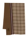 Polo Ralph Lauren Plaided Logo Scarf In Brown