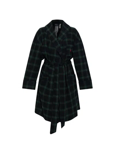 Polo Ralph Lauren Plaid-print Cotton Robe In Multi