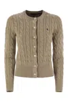 Polo Ralph Lauren Plaited Cardigan With Long Sleeves In Brown