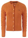 POLO RALPH LAUREN PLAITED CARDIGAN WITH LONG SLEEVES