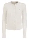 Polo Ralph Lauren Plaited Cardigan With Long Sleeves In White