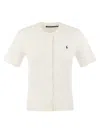 POLO RALPH LAUREN PLAITED CARDIGAN WITH SHORT SLEEVES