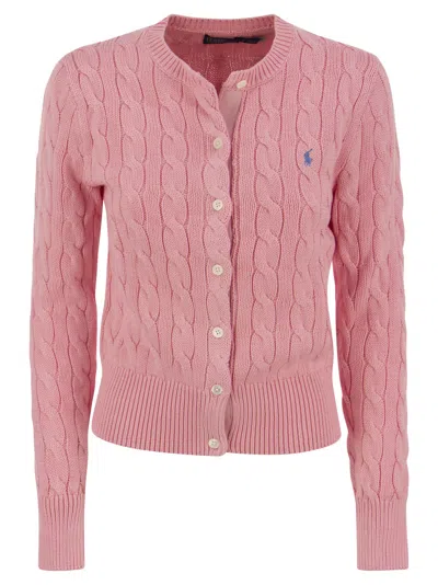 POLO RALPH LAUREN PLAITED COTTON CARDIGAN