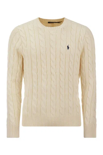 Polo Ralph Lauren Plaited Cotton Jersey In Cream