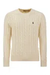 Polo Ralph Lauren Maglia In Cotone A Trecce Regular-fit Sweater In Neutral
