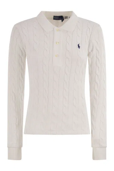POLO RALPH LAUREN POLO RALPH LAUREN PLAITED COTTON POLO SHIRT