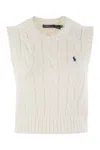 Shop Polo Ralph Lauren Plaited Cotton Short Waistcoat In White
