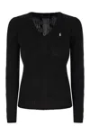 Polo Ralph Lauren Cable-knit Wool-cashmere V-neck Sweater In Black