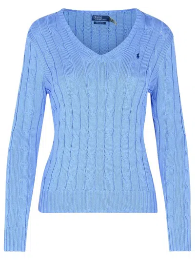 POLO RALPH LAUREN POLO RALPH LAUREN PLAITED COTTON V-NECK SWEATER
