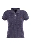 Polo Ralph Lauren Purple Polo Pony Short Sleeve Shirt In Cotton Woman In Navy