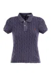 Polo Ralph Lauren Purple Polo Pony Short Sleeve Shirt In Cotton Woman In Navy