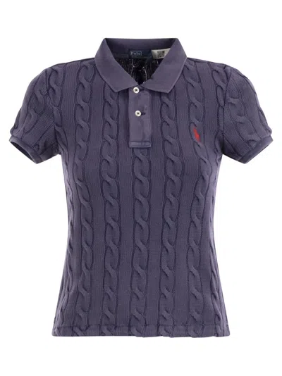 Polo Ralph Lauren Cotton Polo Shirt With Embroidered Logo In Grey