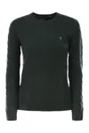 Polo Ralph Lauren Plaited Wool And Cashmere Crew-neck In Green