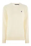 Polo Ralph Lauren Classic Cable Knit Sweater With Round Neckline And Ribbed Details In Neutral