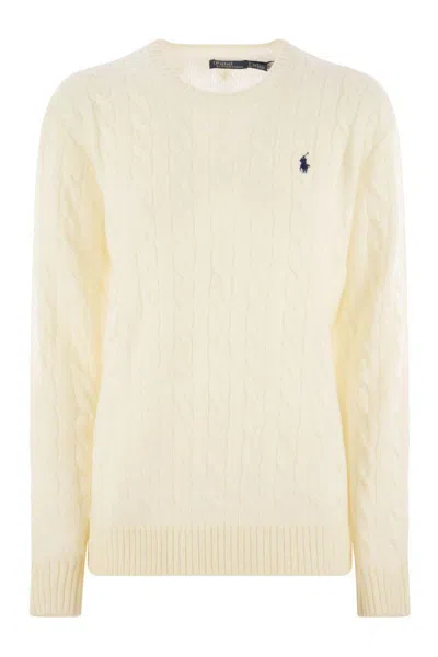 POLO RALPH LAUREN POLO RALPH LAUREN PLAITED WOOL AND CASHMERE CREW-NECK
