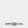 Polo Ralph Lauren Plaque-buckle Embellished Skinny Belt In Silver/pyrite