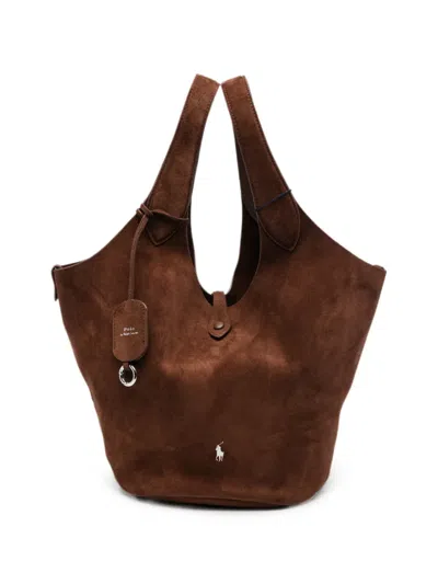 Polo Ralph Lauren Play Suede Tote Bag In Brown